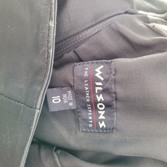 Wilsons Leather | Black Leather Midi Skirt - Picture 10 of 13